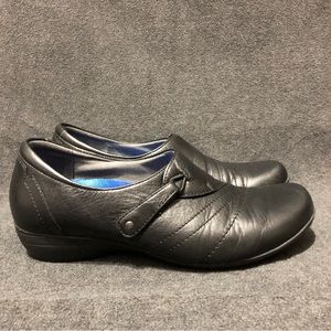 Dansko Franny Women’s Loafer Black Leather Clog Shoe Size 39 US 8.5-9